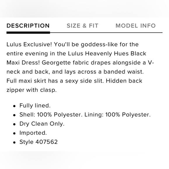 Lulus Heavenly Hues Black Maxi Dress size small - Picture 4 of 6